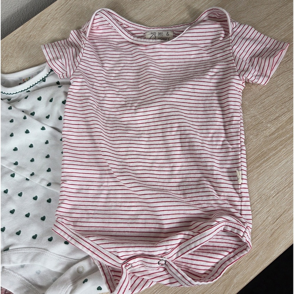 Baby Bodysuit Bundle 4 Pc Kate Quinn Boden Zara Me & Henry Organic Cotton 6-12M - Picture 2 of 11